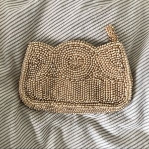 vintage faux pearl clutch
